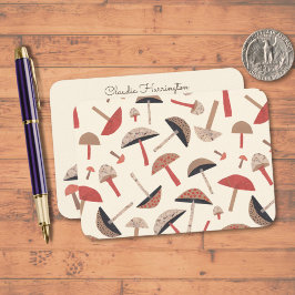 Cartão De Notas Cogumelo do século médio inspirado na Vintage, Ret