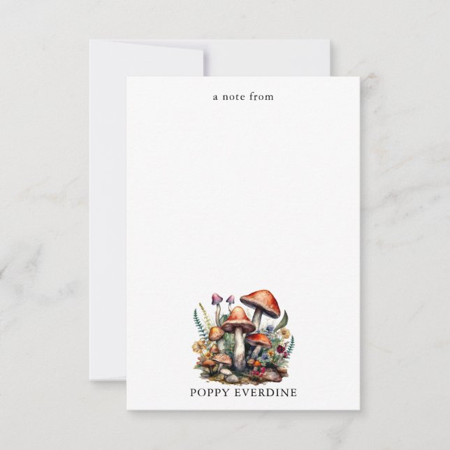 Cartão De Notas Cogumelos Mágicos Encantados Personalizados para C (Frente)