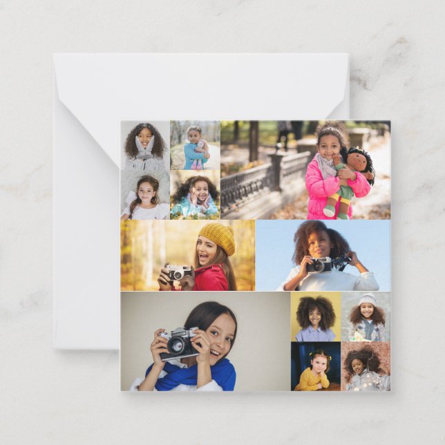 Cartão De Notas Colagem de Fotografias design (Frente)