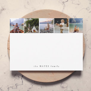 Cartão De Notas Colagem de Fotografias Mínima Limpo Simples Branc