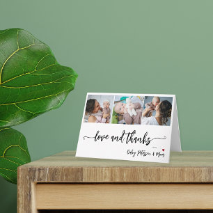 Cartão De Notas Colagem de fotos orçamentária elegante agradecimen