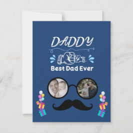 Cartão De Notas Colagem de Fotos Personalizada "Melhor Pai do Mund