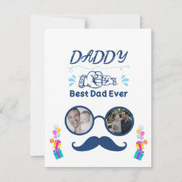 Cartão De Notas Colagem de Fotos Personalizada "Melhor Pai do Mund