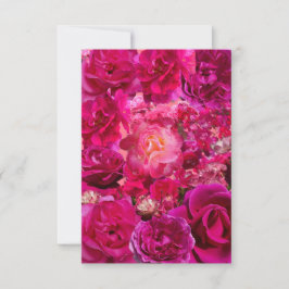 Cartão De Notas Colagem de Rosa Rosa Vibrante
