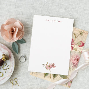 Cartão De Notas Colagem Floral Francesa Elegante Antique Vintage