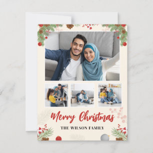 Cartão De Notas Colagem Fotográfica Feliz Natal Quatro