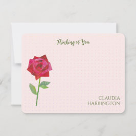 Cartão De Notas Colagem Original de Rosa vermelha Retroativa no Ce