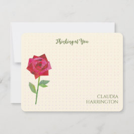 Cartão De Notas Colagem Original de Rosa vermelha Retroativa no Ce