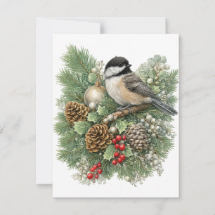 Cartão De Notas Coleção Chickadee Winter Songbirds