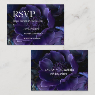 Cartão De Notas Coleção de Terno de Noiva Floral Azul Meia-Noite &