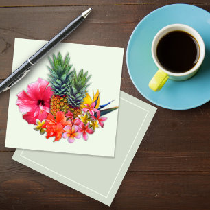 Cartão De Notas Coleção Havaiana Plumeria Pineapple Pequeno