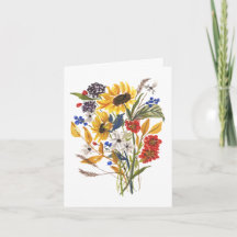 Colheita de Buquês de outono Notecard Girassóis