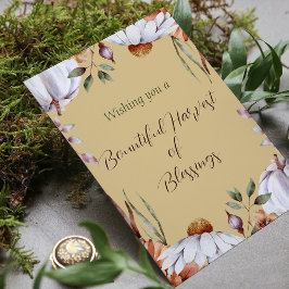 Cartão De Notas Colheita Lindo Vestido Feriado de Ação de Água