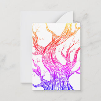 Cartão De Notas Color Spooky Abstract Tree Pen Drawing