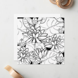 Cartão De Notas Colore suas próprias flores do Lotus