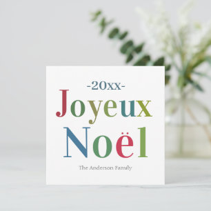 Cartão De Notas Colorida Joyeux Noel Natal Francês