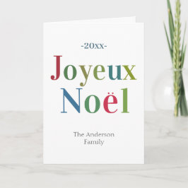 Cartão De Notas Colorida Joyeux Noel Natal Francês
