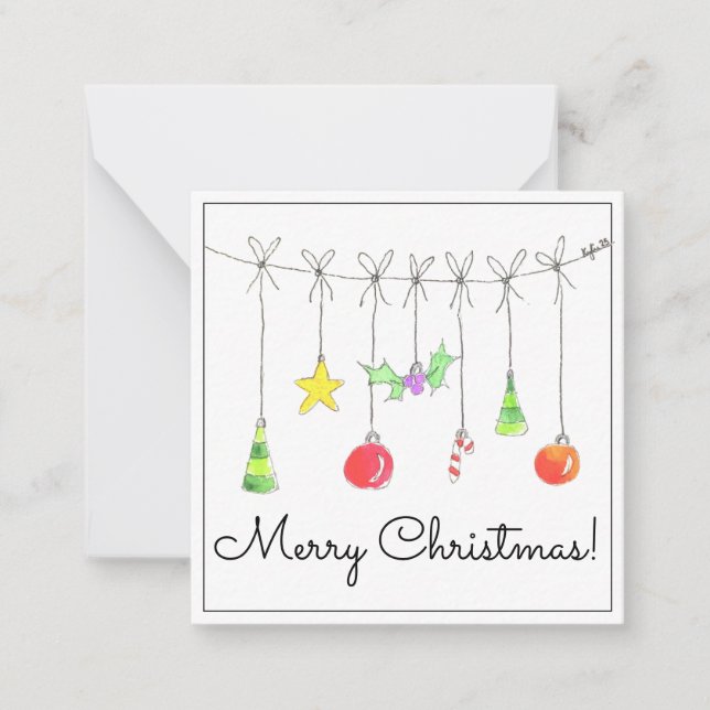 Cartão De Notas Colourful Christmas Ornaments (Frente)
