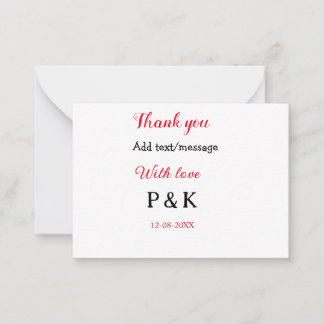 Cartão De Notas Com amor adicione o nome do casal letra obrigado a