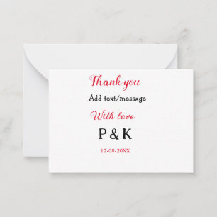 Cartão De Notas Com amor adicione o nome do casal obrigado que voc