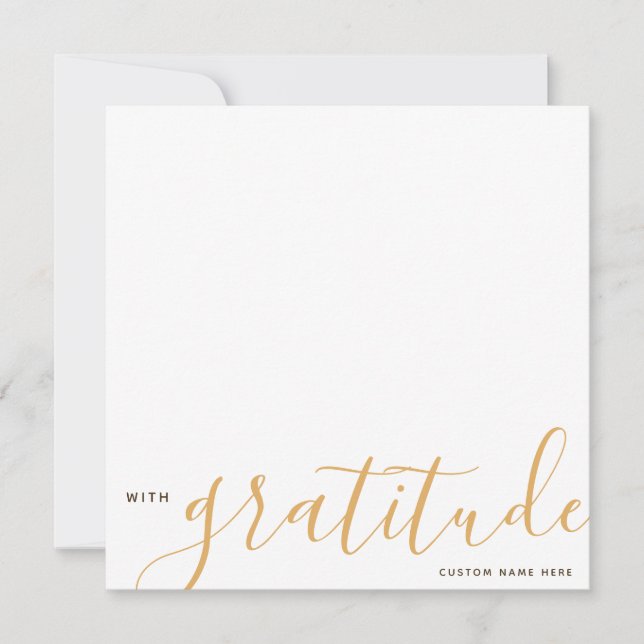 Cartão De Notas Com Gratidão Personalizada Obrigado Amarelo (Frente)