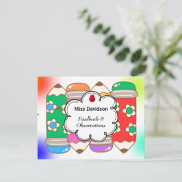 Cartão De Notas Comentário personalizável sobre feedback do profes