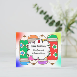 Cartão De Notas Comentário personalizável sobre feedback do profes