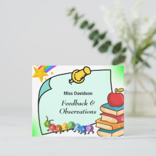 Cartão De Notas Comentário personalizável sobre feedback do profes