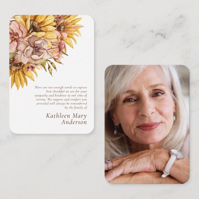 Cartão De Notas Compaixão Rústica Do Girassol Do Orçamento Obrigad (Frente/Verso)