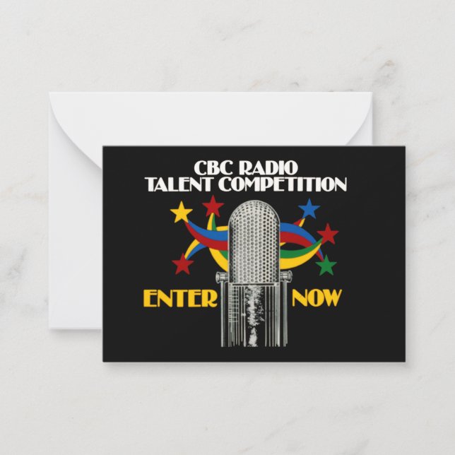 Cartão De Notas Competição de rádio CBC para talentos - promoção (Frente)