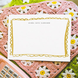 Cartão De Notas Concha Personalizada Pintada de Amarelo Dourado
