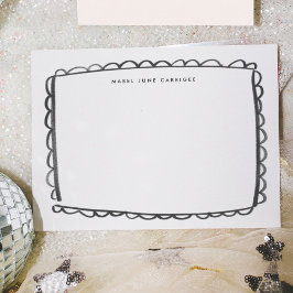 Cartão De Notas Concha Personalizada Pintada de Preto Nome