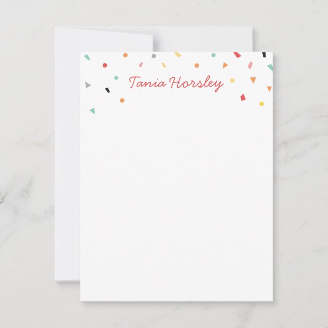 Cartão De Notas Confetes (Frente)