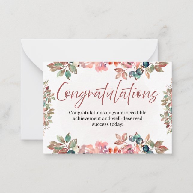 Cartão De Notas Congratulations Celebration Invitation Card (Frente)