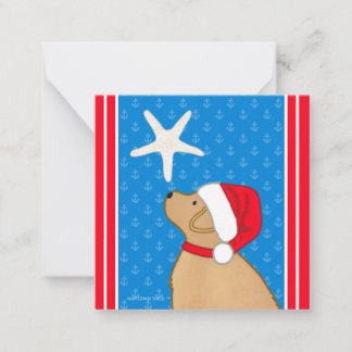 Cartão De Notas Conjunto de Presentes Santa Dog Christmas Stars by
