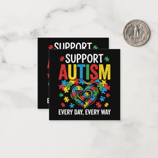 Cartão De Notas Conscientização sobre autismo (Frente/Verso In Situ)