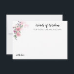 Cartão De Notas Conselho cor-de-rosa floral cor-de-rosa do chá de<br><div class="desc">Cartão de nota cor-de-rosa floral cor-de-rosa elegante personalizado da aguarela</div>