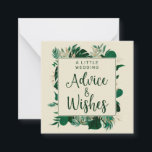 Cartão De Notas Conselhos e Desejos de Casamento de Folhagem Tropi<br><div class="desc">A Tendência Foliar Tropical Verde e Dourada deixa conselhos personalizados de quadros modernos e deseja miniplacas de notas - com borda de folha tropical, tipografia de marcador escovado e seu texto personalizado. Deem-nos aos convidados do casamento para que se encham como guardas para a noiva e o noivo! numa paleta...</div>