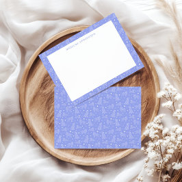 Cartão De Notas Constelações de Cachorro Branco Monograma Azul Cla