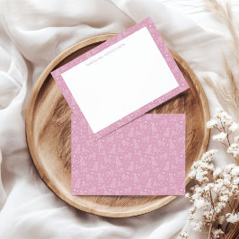 Cartão De Notas Constelações de Cachorro Whimsical Rosa claro Mono