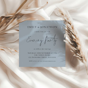 Cartão De Notas Convidado do Partido de Casamento Azul Dusty