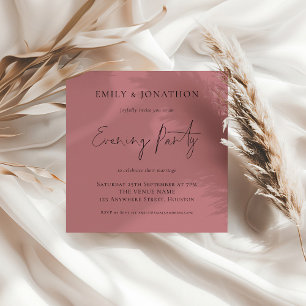 Cartão De Notas Convidado do Partido de Casamento Rosa-Rosa Dusty