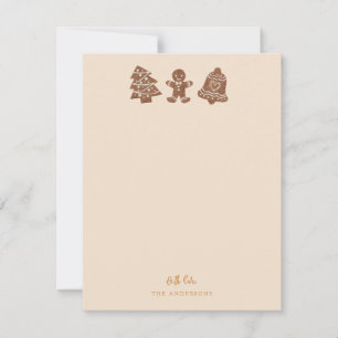 Cartão De Notas Cookies de Natal Festivos Amarelos