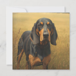 Cartão De Notas Coonhound Preto e Castanho