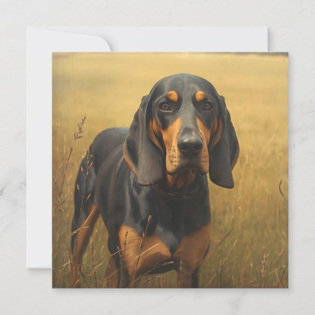 Cartão De Notas Coonhound Preto e Castanho (Frente)