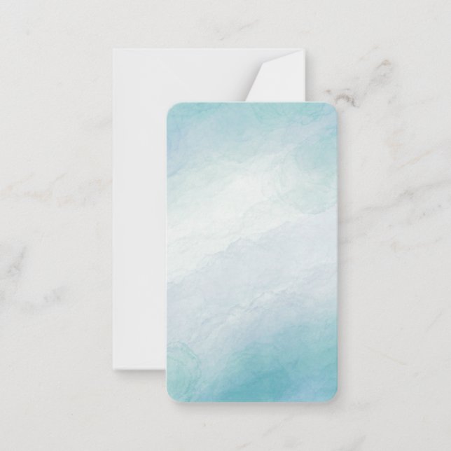 Cartão De Notas Cor da água azul (Frente)