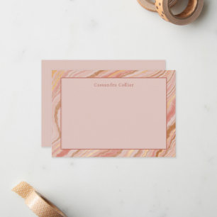 Cartão De Notas Cor-de-rosa moderno e Abstrato Dourado elegante