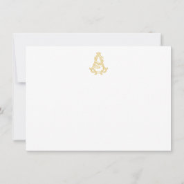 Cartão De Notas COR EDITÁVEL COMO Monograma SA Monograma Notecard