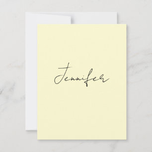Cartão De Notas Cor elegante minimalista moderno simples nome