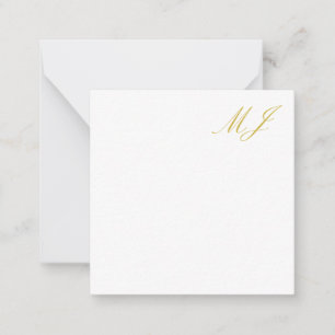 Cartão De Notas Cor Monograma Dourado Tendência Minimalista Modern